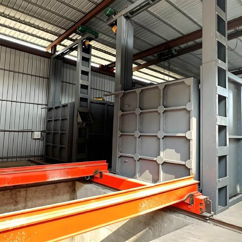 Horno con carro de caja de servicio pesado para fundición, forja y piezas de maquinaria grandes