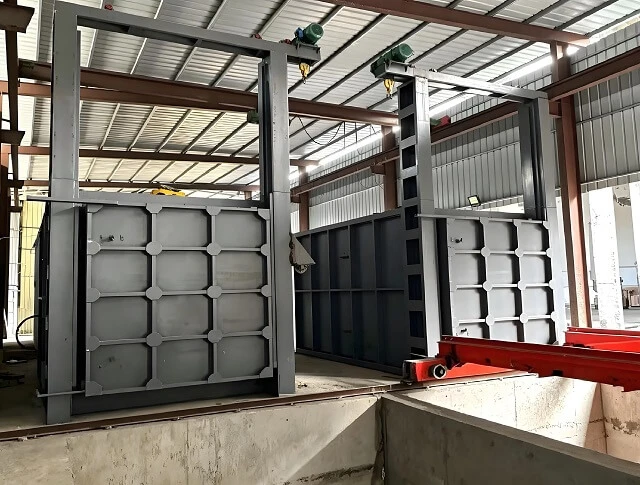 Horno de fondo de autom&oacute;vil tipo caja, horno de hogar m&oacute;vil para procesamiento de piezas de trabajo