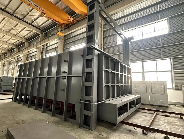 Horno tipo caja de tratamiento t&eacute;rmico de cargas pesadas con horno de bogie para la industria de for
