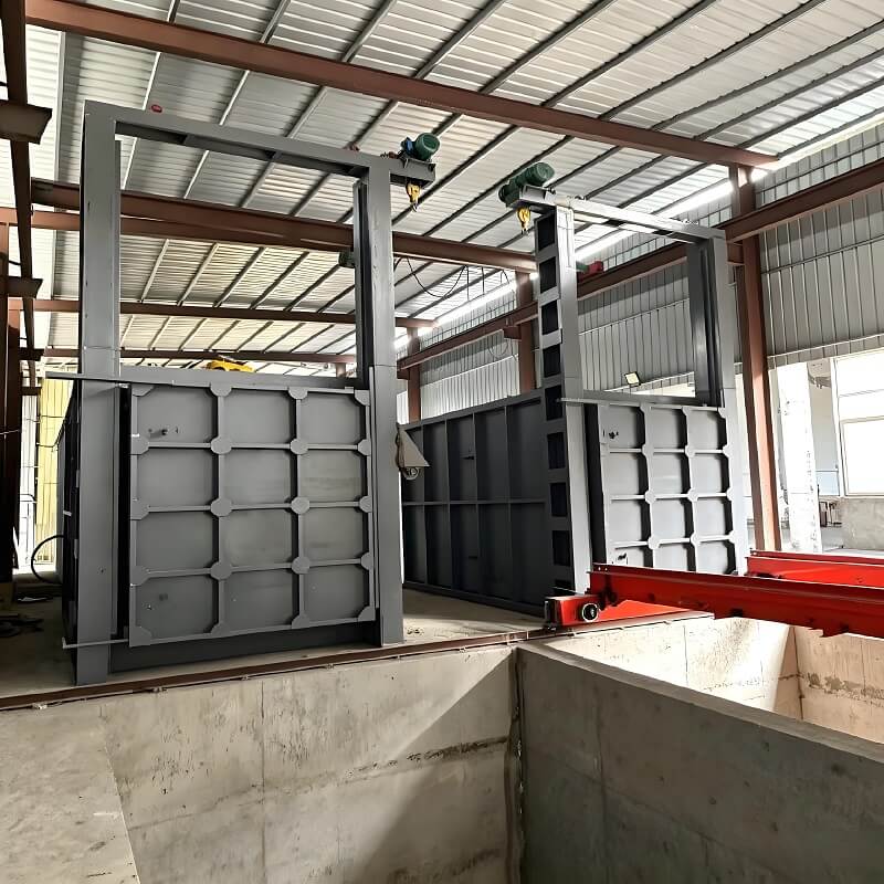Horno de fondo de automóvil tipo caja, horno de hogar móvil para procesamiento de piezas de trabajo grandes