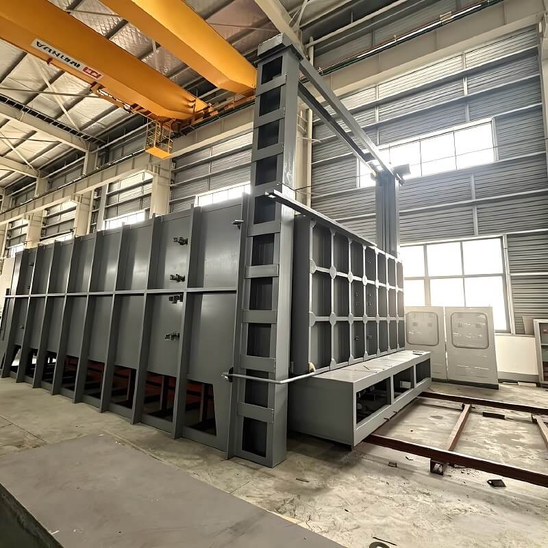 Horno de fondo de automóvil tipo caja, horno de hogar móvil para procesamiento de piezas de trabajo grandes