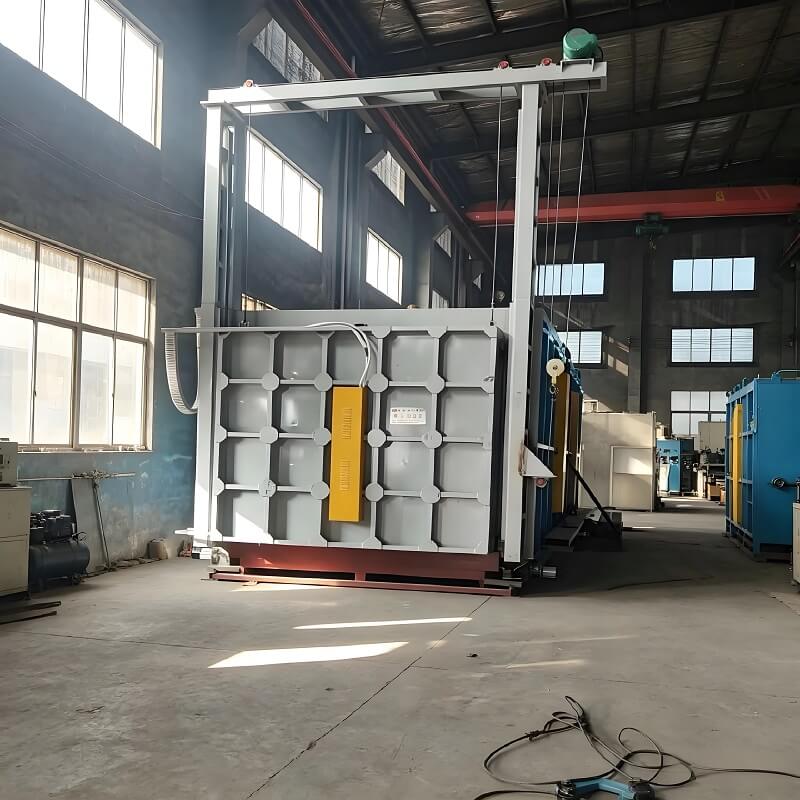 Horno de fondo de automóvil tipo caja, horno de hogar móvil para procesamiento de piezas de trabajo grandes