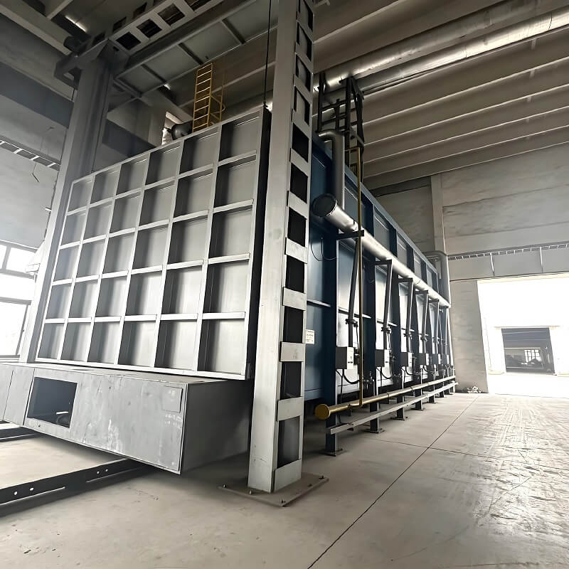 Horno de fondo de automóvil tipo caja, horno de hogar móvil para procesamiento de piezas de trabajo grandes