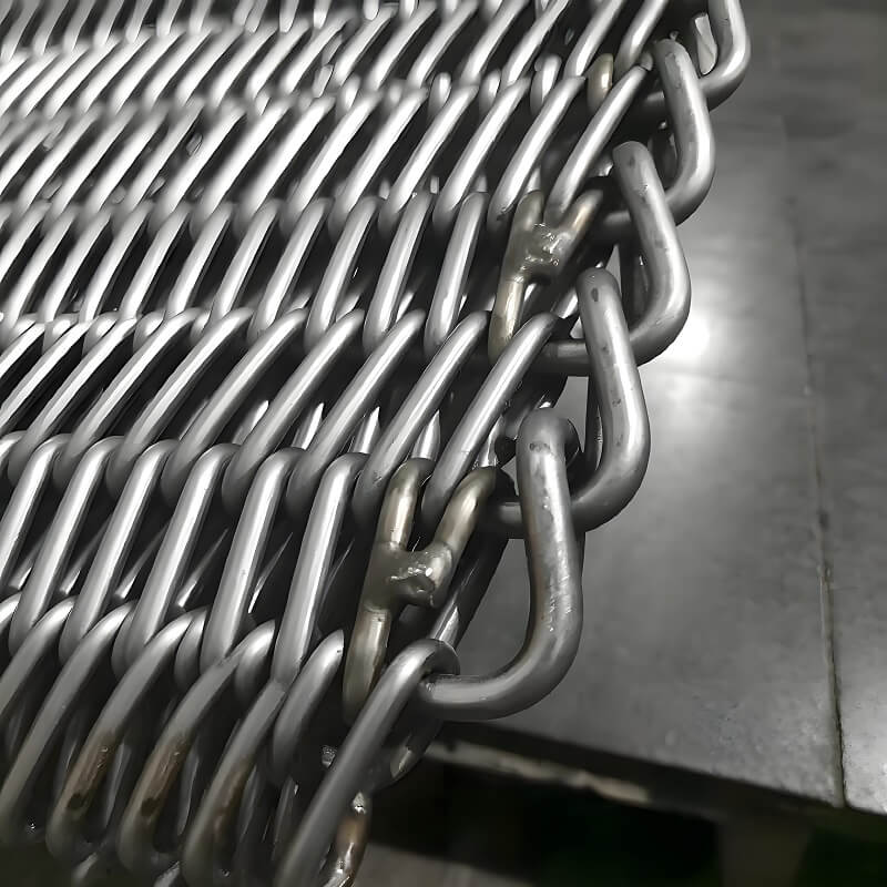 Cinta transportadora de tejido equilibrado de acero inoxidable para horno de tratamiento térmico de alta resistencia