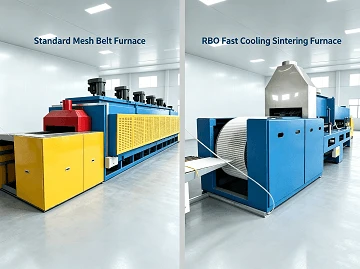 Horno de sinterizaci&oacute;n de enfriamiento r&aacute;pido RBO frente a horno de correa de malla est&aacute;ndar | Comparaci&oacute;n de producci&oacute;n de PM y MIM